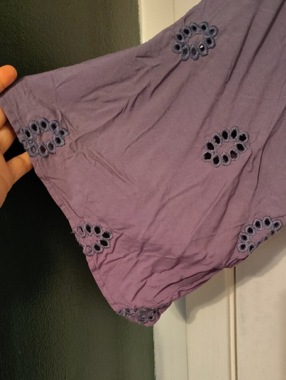 Purple Embroidered Long Kimono Cardigan - Picture 2 of 9